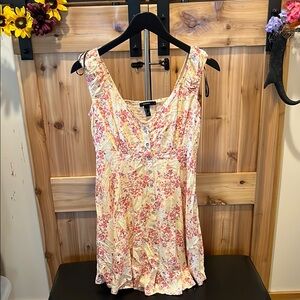 Forever 21 Floral Mini Dress - Cream and Pink